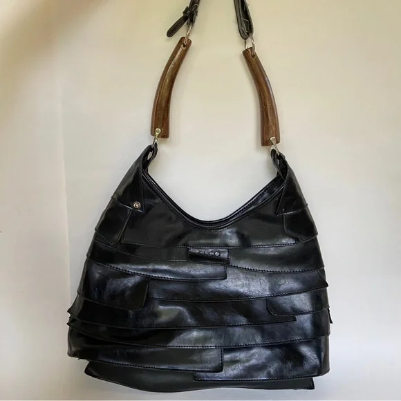 Gucci | Bags | Vintage Gucci Leather Layered Purse With Wooden 
